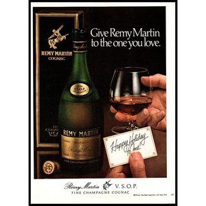 1978 Remy Martin Cognac Brandy Vintage Print Ad Snifter Glass Christmas Wall Art